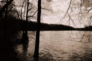 Sliding Hill, in the left distances, rises along the Ohio River in Mason County.