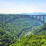 The New River Gorge Bridge spans its namesake gorge near Fayetteville, West Virginia.
