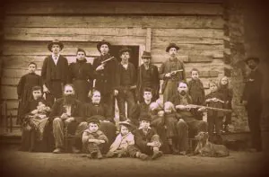 Devil Anse Hatfield surrounded by family