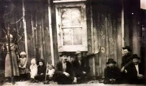Circled with chalk, bullet holes tell of the horror of the massacre at the Battle of Stanaford.