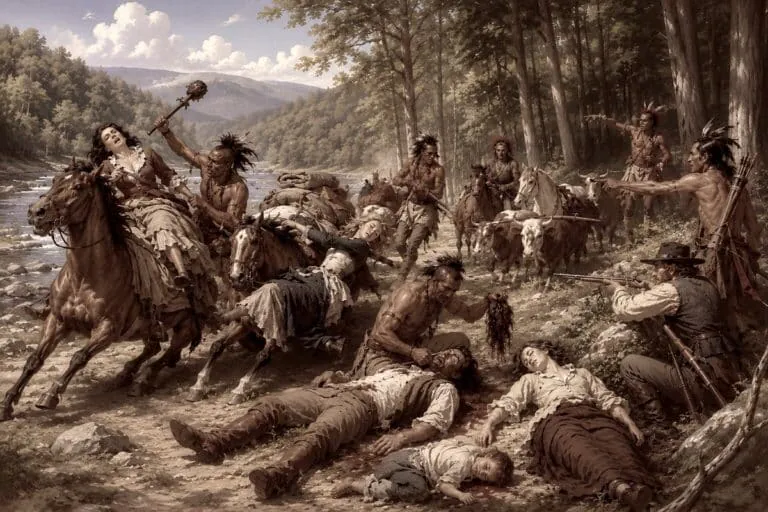 A party of travelers bound for the Cumberland Gap in 1779 were scalped and captured in what is remembered as the Pauley Massacre.